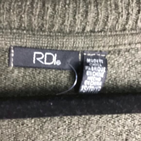 RDI Womens XS Tunic Sweater Dark Green V Neck Oversized Solid Stretch NWOT - Picture 4 of 13